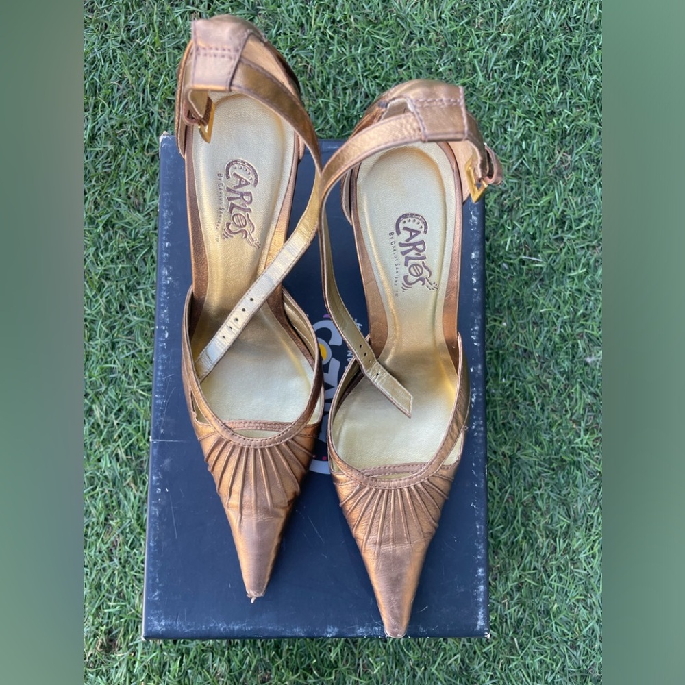 Carlos Santana Trivial New Bronze High Heels Sz(8)